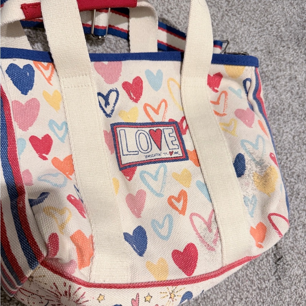 BRIGHTON Mini Canvas Tote Crossbody Bag USED CONDITION